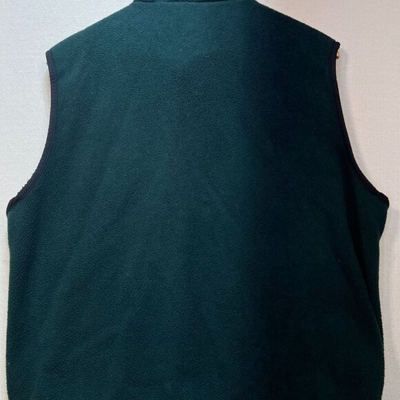 Woolrich Men's Fleece Cardigan Vest Full Zip Size L Green Outdoorwear Sleeveless - Picture 2 of 10